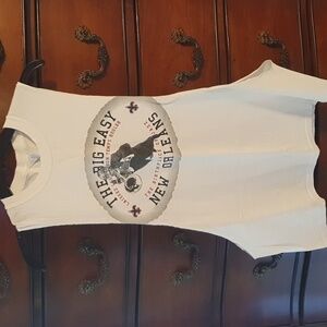 Upcycled Louis Armstron New Orleans Jazz tee sz Med